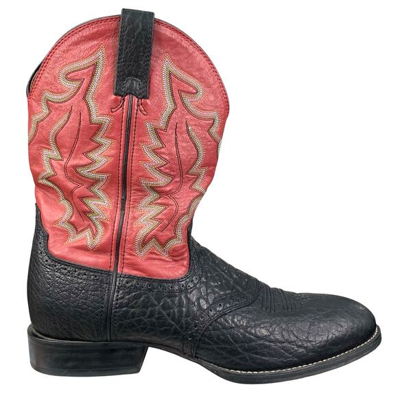 Twisted X Men’s Black Red Leather Cowboy Boot Size US 12 D